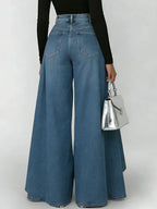 Jeans de Pierna Ancha de Cintura Alta para Mujer, Casual, Sueltos, Moda de Calle, Pantalones de Denim Palazzo, Acampanados – Maverick