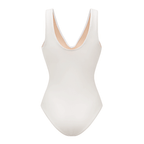 Conjunto de traje de baño de una pieza con escote en V, corte láser y florales & falda larga para vacaciones en la playa, resort, fiesta en la piscina, crucero, luna de miel – Blanco
