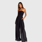 Mono Elegante Sin Mangas para Mujeres con Pantalones Anchos y Fluidos, Ajuste Slim, Formal, Fiesta Chic – Nora