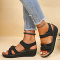 Sandalias de cuña ortopédicas para mujer con correas ajustables, abiertas en la punta, soporte de arco, zapatos casuales de verano – Alfreda