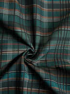 Vestido Largo de Camisa de Cuadros con Solapa para Mujer de Manga Larga - Tartán Verde