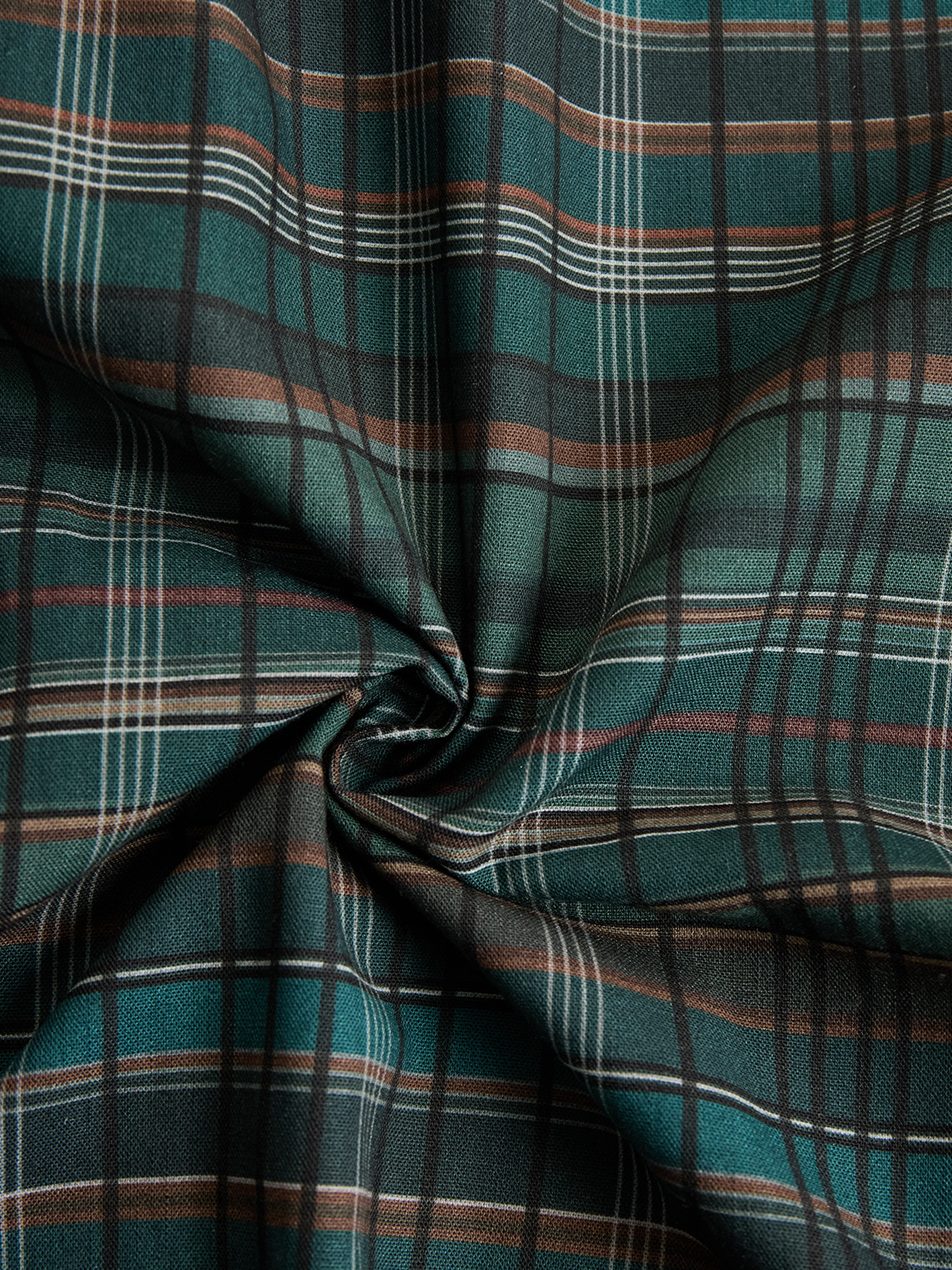 Vestido Largo de Camisa de Cuadros con Solapa para Mujer de Manga Larga - Tartán Verde