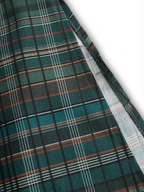 Vestido Largo de Camisa de Cuadros con Solapa para Mujer de Manga Larga - Tartán Verde