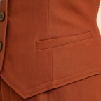 Conjunto de Traje de Dos Piezas con Chaleco Elegante para Mujeres – Óxido