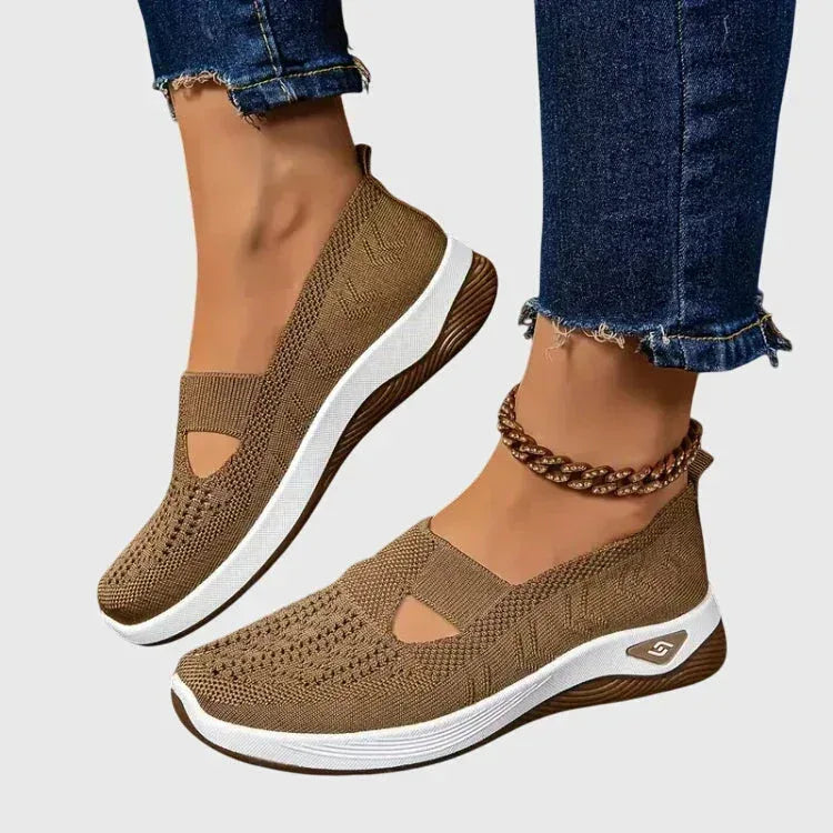 Zapatos para caminar de mujer, slip-on acolchados, soporte ergonómico para el arco, comodidad diaria – Lora