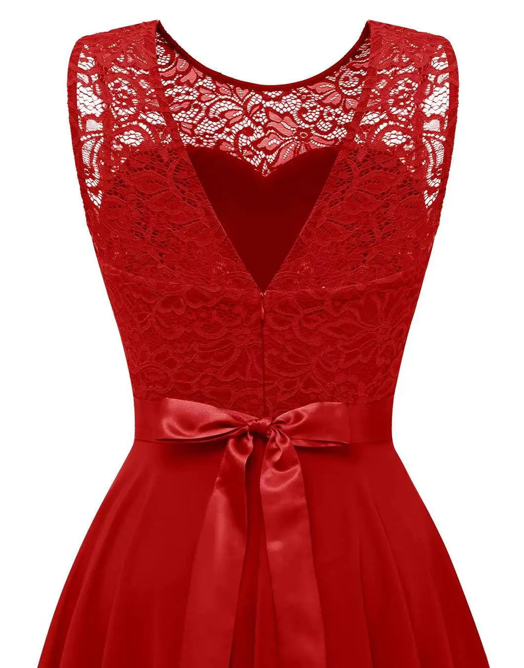 Vestido Formal de Mujer Hi-Low Midi para Invitadas de Boda Sin Mangas Fluido Elegante