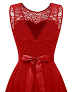 Vestido Formal de Mujer Hi-Low Midi para Invitadas de Boda Sin Mangas Fluido Elegante