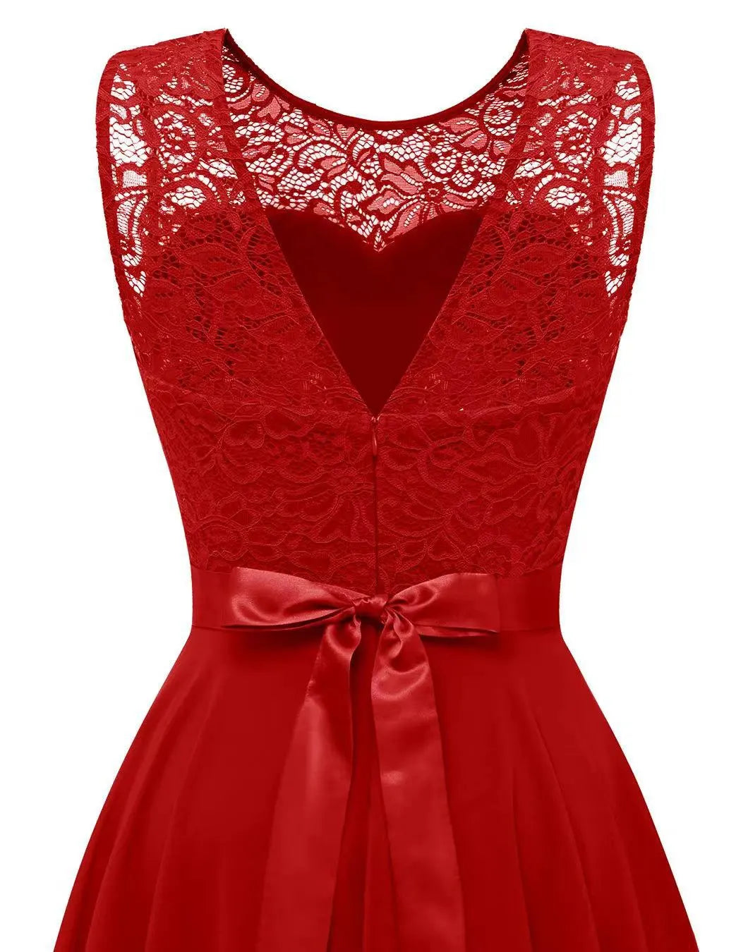 Vestido Formal de Mujer Hi-Low Midi para Invitadas de Boda Sin Mangas Fluido Elegante