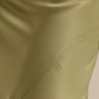 Falda de Satén para Mujer Elegante Casual Trabajo Oficina Noche Cóctel Formal Fluida – Oliva