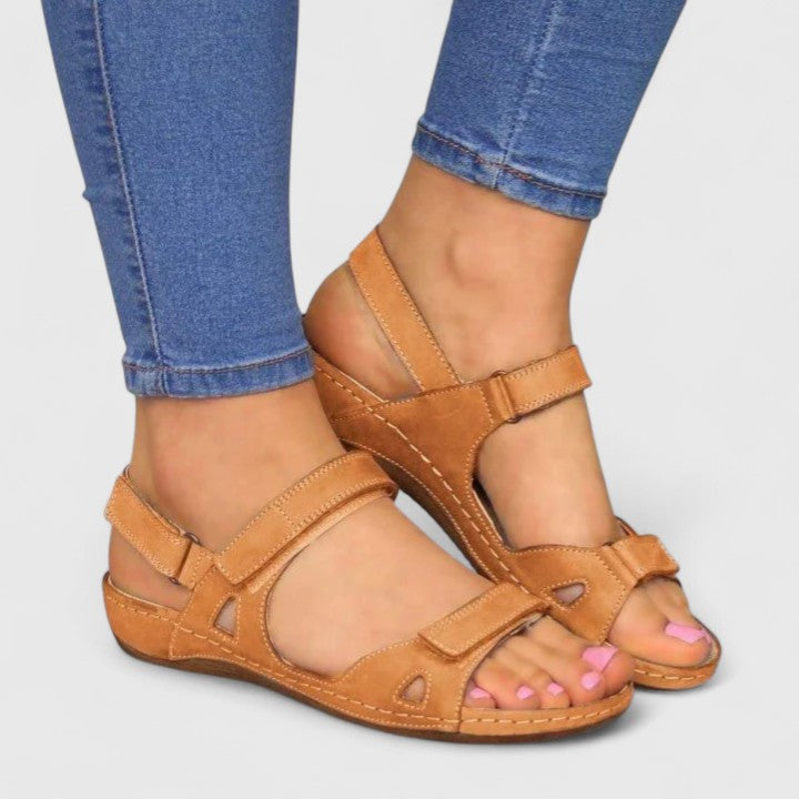 Sandalias de Tira de Tobillo Ortopédicas para Mujeres Ajustables, Confort y Estilo Abierto Verano Casual Viaje – Lauren