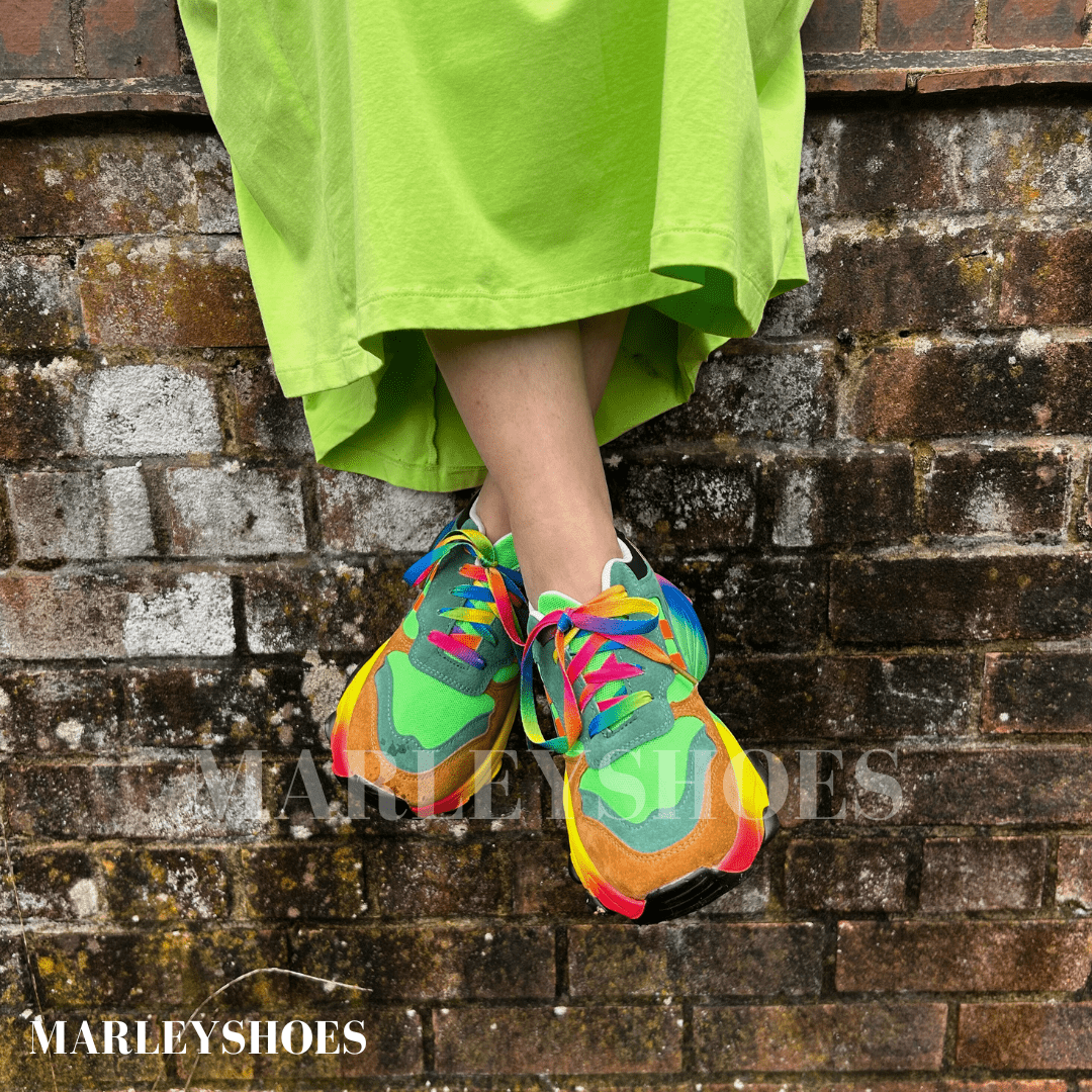 Zapatillas Chunky Ortopédicas Arcoíris para Mujeres, Coloridas, con Cordones, Soporte de Arco, Calzado Casual para el Día a Día – Marley