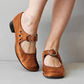 Zapatos de Cuero Mary Jane para Mujeres con Hebilla, Tacón Bajo, Casual, Formal, para el Día a Día – Federica