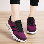 Zapatillas de Aire Ortopédicas para Mujeres con Burbuja de Aire, Malla, Con Cordones, Plataforma Acolchada, Calzado Casual para el Día a Día