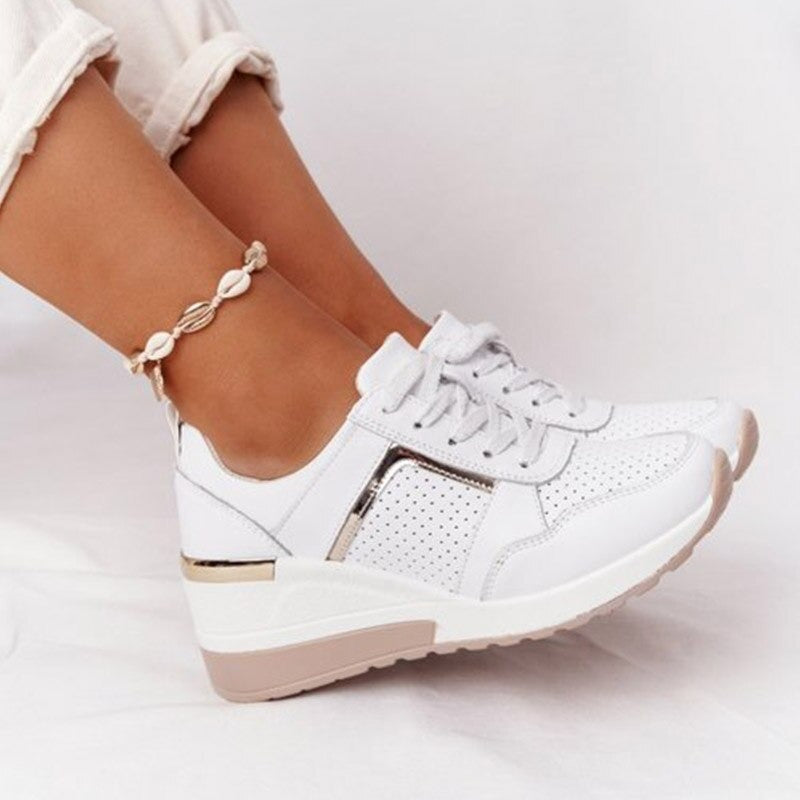Zapatillas de Cuña Para Mujer Con Cordones, Transpirables, De Malla, Plataforma, Casuales Para El Día A Día – Marley