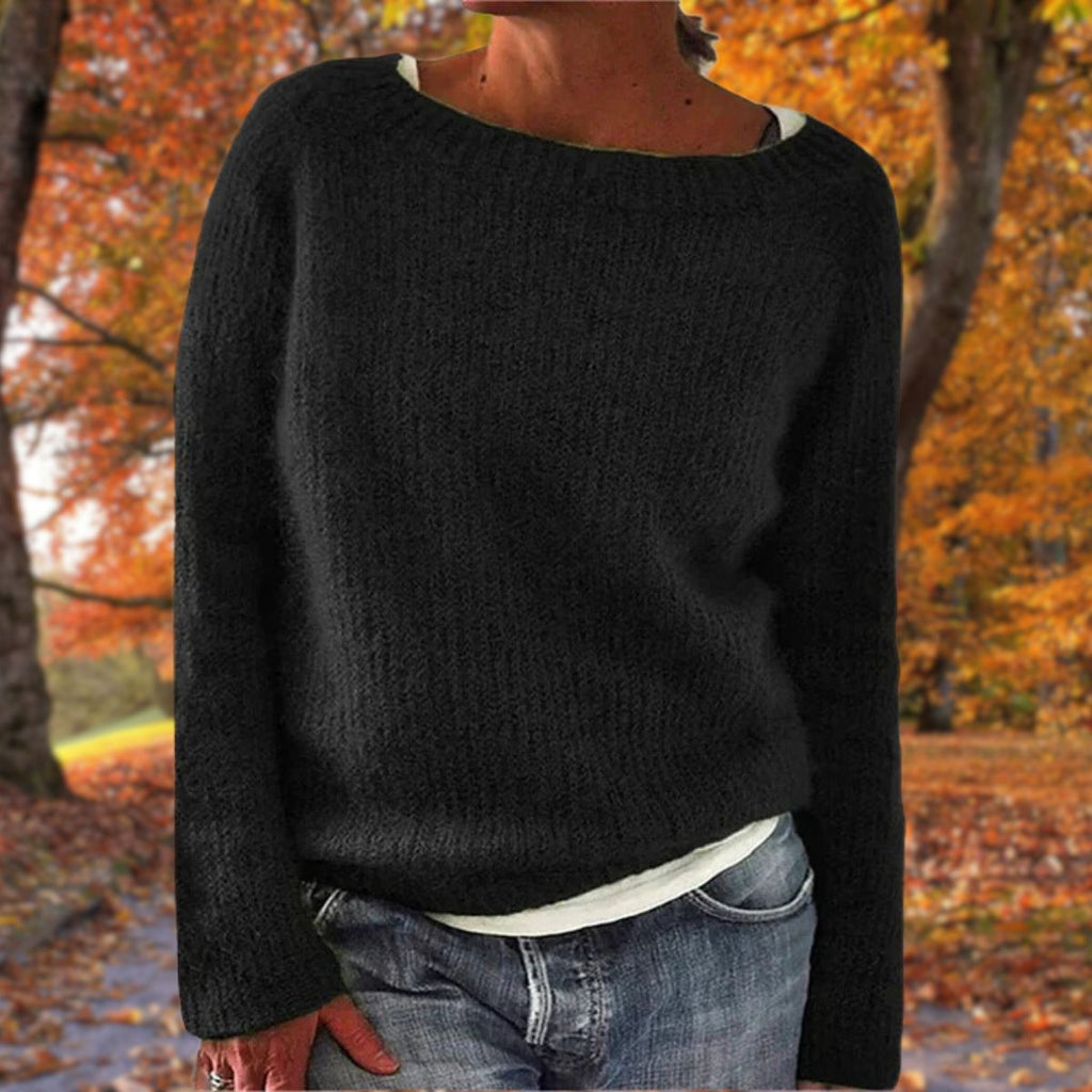 Suéter Clásico de Lana Merino para Mujeres Suave Cálido Corte Relajado Atemporal Casual Pulóver de Invierno – Pleun