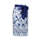 Conjunto de Traje de Baño de Una Pieza Con Escote En V, Cordones y Estampado Floral & Falda larga - Vacaciones En La Playa, Resort, Fiesta En La Piscina, Crucero, Luna de Miel – Azul