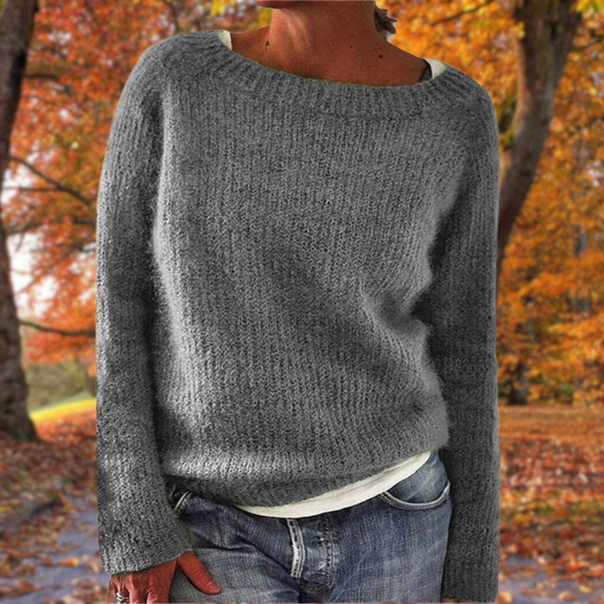 Suéter Clásico de Lana Merino para Mujeres Suave Cálido Corte Relajado Atemporal Casual Pulóver de Invierno – Pleun