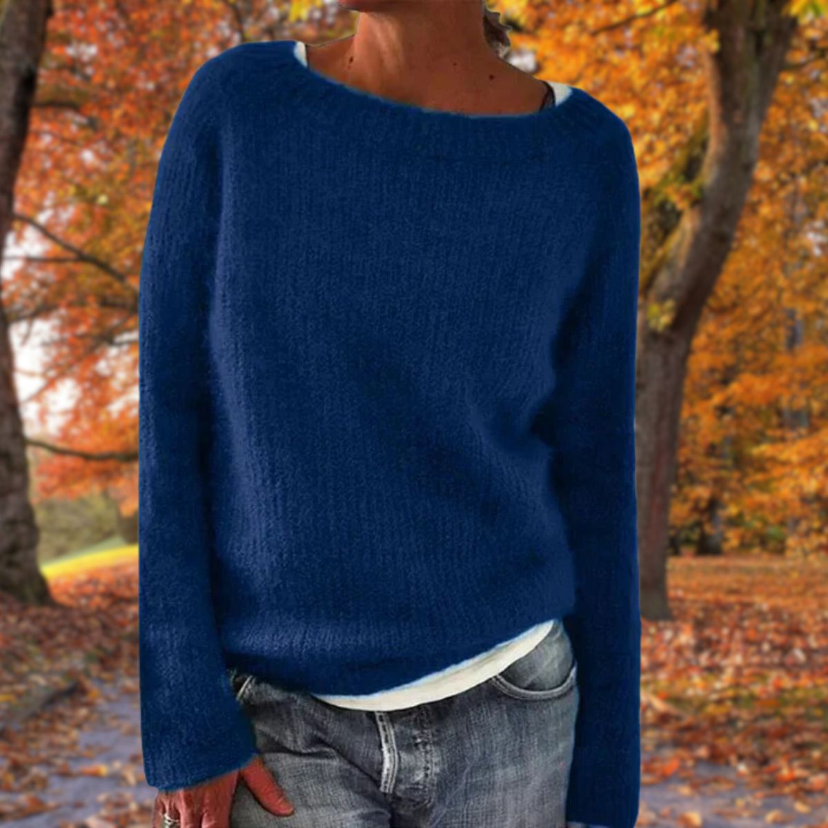 Suéter Clásico de Lana Merino para Mujeres Suave Cálido Corte Relajado Atemporal Casual Pulóver de Invierno – Pleun