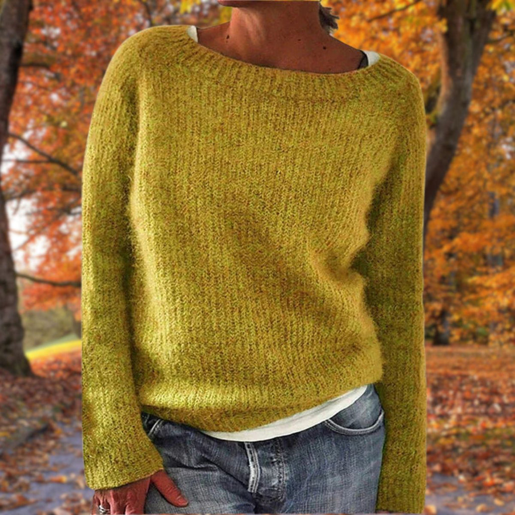Suéter Clásico de Lana Merino para Mujeres Suave Cálido Corte Relajado Atemporal Casual Pulóver de Invierno – Pleun