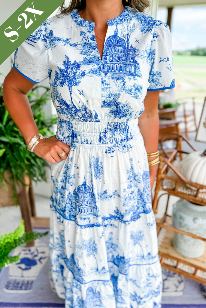 Vestido Midi de Mujer con Cintura Fruncida, Falda de Volantes Floral, Casual de Primavera y Verano Elegante – Camille