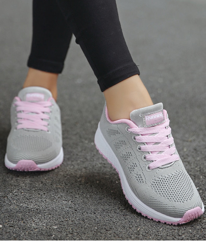 Zapatillas de Malla Transpirables Ergonomicas Ligeras para Mujeres, Calzado Casual para Caminar y Correr, Comodidad para el Día a Día