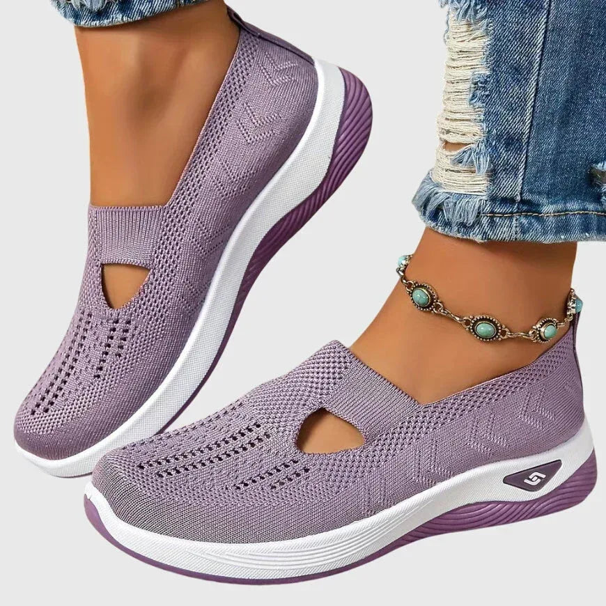 Zapatos para caminar de mujer, slip-on acolchados, soporte ergonómico para el arco, comodidad diaria – Lora