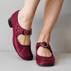Zapatos de Cuero Mary Jane para Mujeres con Hebilla, Tacón Bajo, Casual, Formal, para el Día a Día – Federica