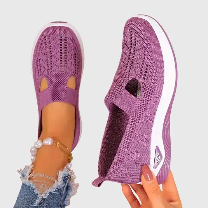 Zapatos para caminar de mujer, slip-on acolchados, soporte ergonómico para el arco, comodidad diaria – Lora