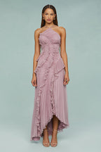 Vestido Largo Elegante de Tirantes para Mujer con Pliegues, Fluido, Formal, Casual, Invitada de Boda, Fiesta en Jardín – Estelle