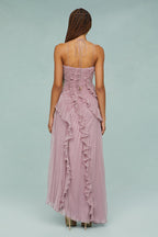 Vestido Largo Elegante de Tirantes para Mujer con Pliegues, Fluido, Formal, Casual, Invitada de Boda, Fiesta en Jardín – Estelle