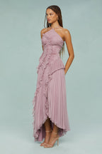Vestido Largo Elegante de Tirantes para Mujer con Pliegues, Fluido, Formal, Casual, Invitada de Boda, Fiesta en Jardín – Estelle
