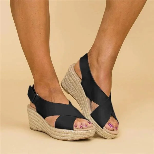 Sandalias de Mujer con Plantilla Acolchada, Tacón Cuña, Transpirables, Casual para el Verano – Neve
