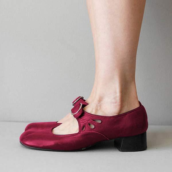 Zapatos de Cuero Mary Jane para Mujeres con Hebilla, Tacón Bajo, Casual, Formal, para el Día a Día – Federica