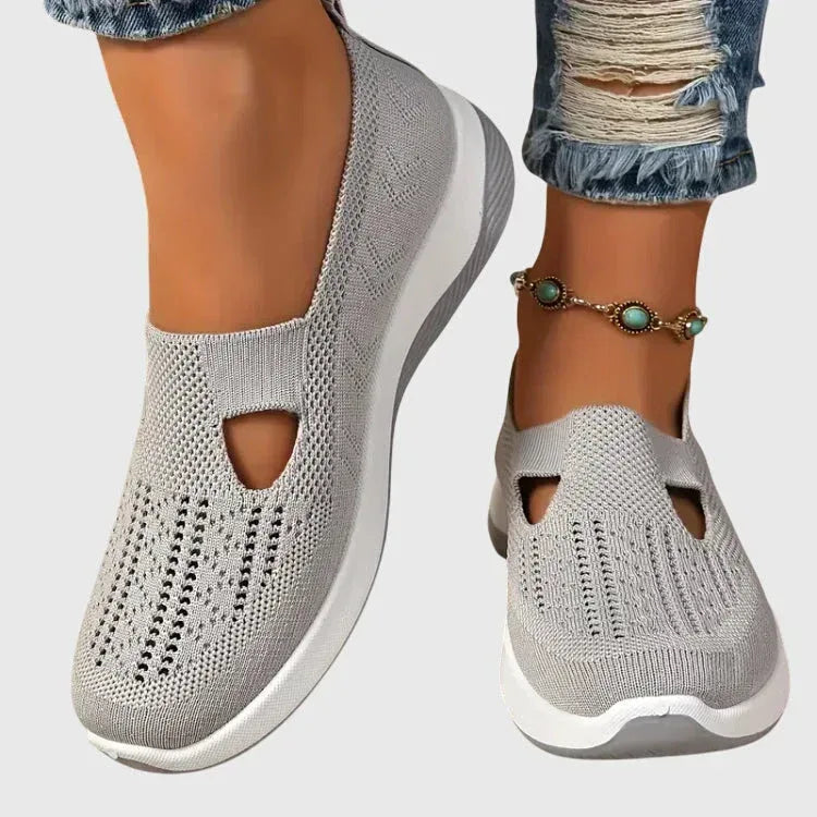 Zapatos para caminar de mujer, slip-on acolchados, soporte ergonómico para el arco, comodidad diaria – Lora