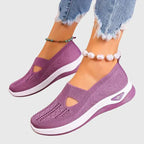 Zapatos para caminar de mujer, slip-on acolchados, soporte ergonómico para el arco, comodidad diaria – Lora