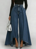 Jeans de Pierna Ancha de Cintura Alta para Mujer, Casual, Sueltos, Moda de Calle, Pantalones de Denim Palazzo, Acampanados – Maverick