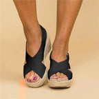 Sandalias de Mujer con Plantilla Acolchada, Tacón Cuña, Transpirables, Casual para el Verano – Neve