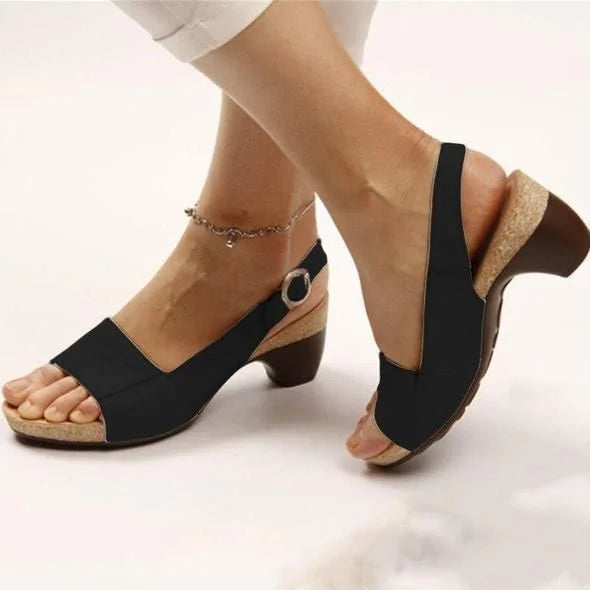 Sandalias de Tacón para Mujeres con Soporte de Arco, Punta Abierta, Calzado Casual Formal para Verano – Marley Elegance
