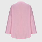 Camisa de Playa Elegante y Fluida para Mujeres con Cuello en V y Manga Larga, Ajuste Relajado, Casual de Verano – Lenara