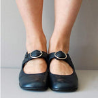 Zapatos de Cuero Mary Jane para Mujeres con Hebilla, Tacón Bajo, Casual, Formal, para el Día a Día – Federica