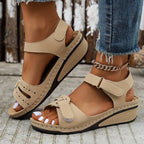 Sandalias de cuña ortopédicas para mujer con correas ajustables, abiertas en la punta, soporte de arco, zapatos casuales de verano – Alfreda