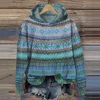 Suéter de Punto con Capucha Étnica Cálido para Mujeres – Casual, Acogedor, Ideal para el Otoño y el Invierno, Moda Boho para el Aire Libre – Mea