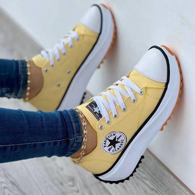Zapatillas de Plataforma con Función Cordones Suela Estructurada Casual Calle Caminar Diario – Heidi Multicolor