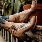 Zapatos de Tacón Bajo con Correa en el Tobillo para Mujeres, Cómodos y Elegantes – Zina