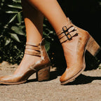 Zapatos de Tacón Bajo con Correa en el Tobillo para Mujeres, Cómodos y Elegantes – Zina