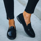 Mocasines de Textura de Cocodrilo para Mujer con Plantilla Acolchada, Casual, Formal y Elegante – Hannah