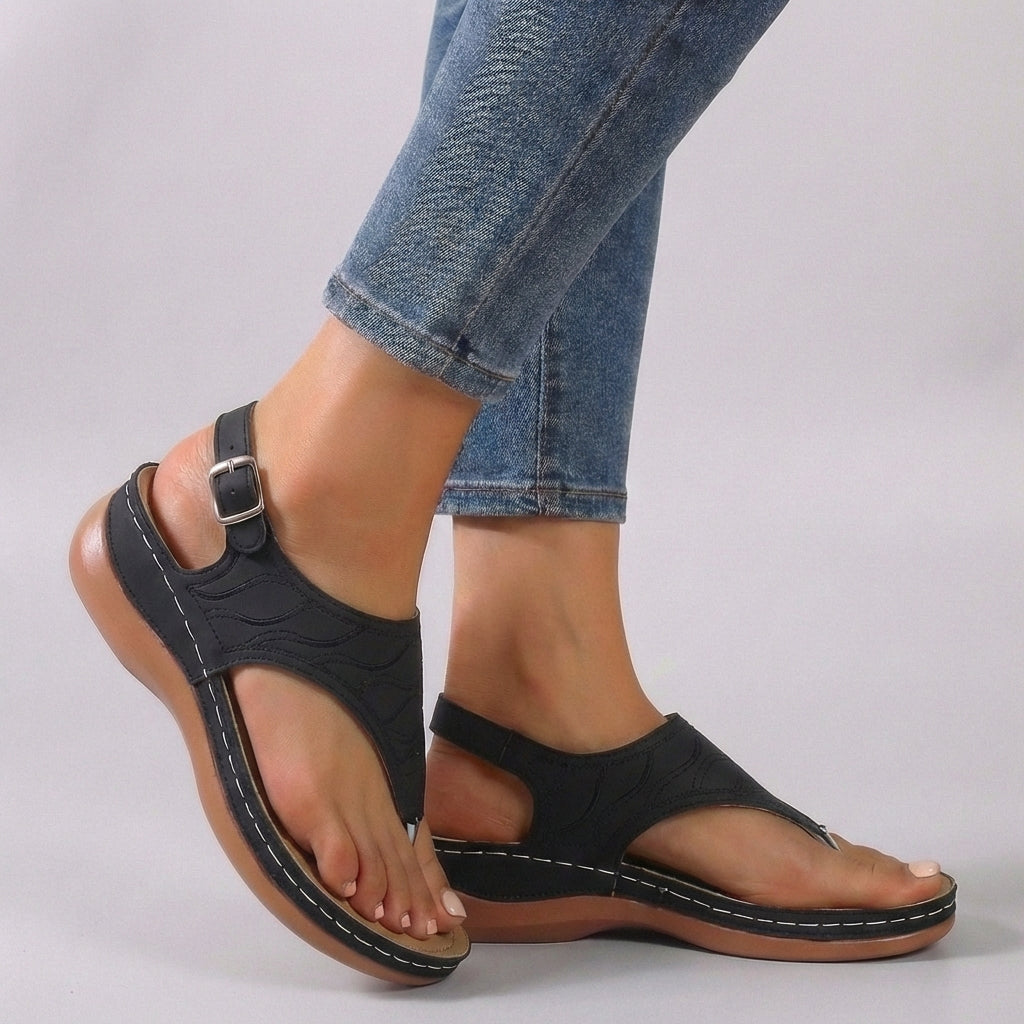 Sandalias de cuña con correa en el tobillo para mujer – Amelia