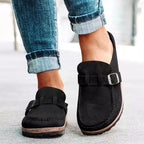 Mules de Ante Retro con Hebilla para Mujeres, Zapatos Casual de Uso Diario con Soporte de Arco – Marley