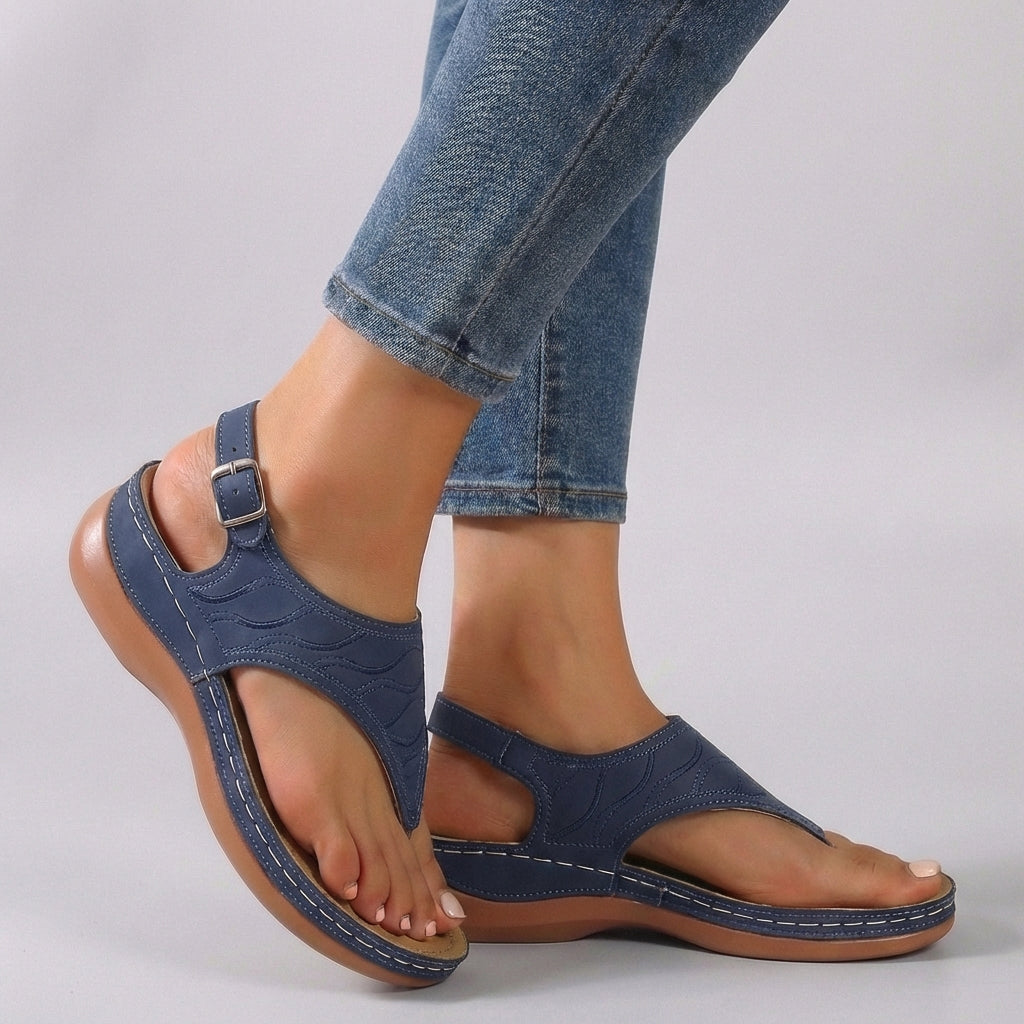 Sandalias de cuña con correa en el tobillo para mujer – Amelia