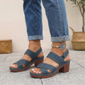 Sandalias de Verano Casual para Mujeres con Plataforma Ortopédica, Tacon Cómodo, Correa Ajustable y Punta Abierta – Victoria
